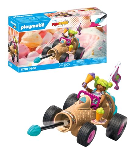 PLAYMOBIL | Fun Stars | Rasende Eistüte | Spielzeug ab 4 Jahren | Geschenk für Kinder | Spielzeug Auto | Mit Rückzugmotor & Schießfunktion | 71717 von PLAYMOBIL