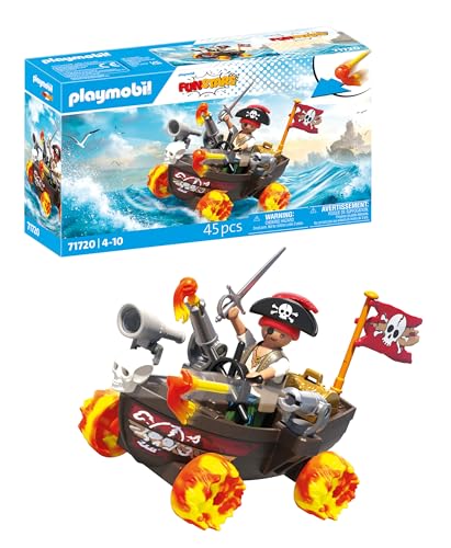 PLAYMOBIL | Fun Stars | Rasendes Piratenboot | Spielzeug ab 4 Jahren | Geschenk für Kinder | Spielzeug Auto | Mit Rückzugmotor & Schießfunktion | 71720 von PLAYMOBIL