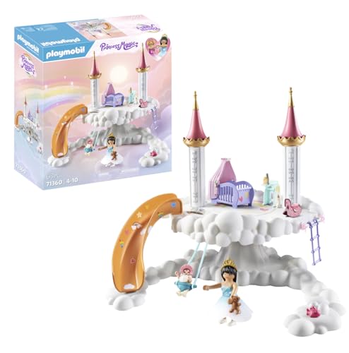 PLAYMOBIL Princess Magic 71360 Himmlische Babywolke, magisches Kinderzimmer in den Wolken, inklusive Babywiege, Schaukelpferd, Teddybär und mehr, Spielzeug für Kinder ab 4 Jahren von PLAYMOBIL