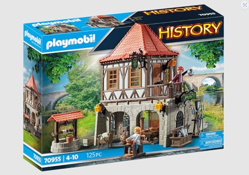 PLAYMOBIL History 70955, mittelalterliches Museum, 125 Teile, ab 4 Jahren, mit 2 Spielfiguren und Zubehör: Töpferscheibe, Spinnrad, Webstuhl und vieles mehr, Bauspielzeug, Konstruktionspielzeug PLAYMOBIL History 70955, mittelalterliches Museum, 125 Teile, ab 4 Jahren, mit 2 Spielfiguren und Zubehör: Töpferscheibe, Spinnrad, Webstuhl und vieles mehr, Bauspielzeug, Konstruktionspielzeug von PLAYMOBIL