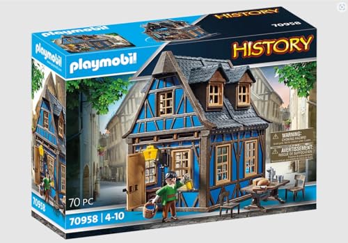 PLAYMOBIL History 70958, Mittelalterliches Wohnhaus, 70 Teile, ab 4 Jahren, mit Spielfigur und Einrichtung: Stühle, Tisch, Kommode, Bett und vieles mehr, Bauspielzeug, Konstruktionspielzeug PLAYMOBIL History 70958, Mittelalterliches Wohnhaus, 70 Teile, ab 4 Jahren, mit Spielfigur und Einrichtung: Stühle, Tisch, Kommode, Bett und vieles mehr, Bauspielzeug, Konstruktionspielzeug von PLAYMOBIL