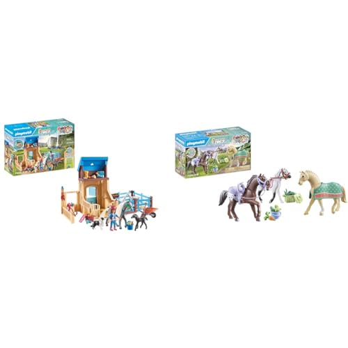 PLAYMOBIL Horses of Waterfall 71353 Amelia & Whisper mit Pferdebox & Horses of Waterfall 71356 3 Pferde: Morgan von PLAYMOBIL