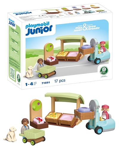 PLAYMOBIL JUNIOR | Bio-Marktstand & Gabelstapler | nachhaltiges Spielzeug aus biobasierten Kunststoffen | für Kinder ab 1 Jahr | 71691 PLAYMOBIL JUNIOR | Bio-Marktstand & Gabelstapler | nachhaltiges Spielzeug aus biobasierten Kunststoffen | für Kinder ab 1 Jahr | 71691 von PLAYMOBIL