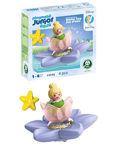PLAYMOBIL JUNIOR Aqua & Disney | Tinkerbells magische Feen-Schwimmblume | Nachhaltiges Wasserspielzeug ab 1 Jahr | Geschenk für Kleinkinder | Fördert Kreativität & Rollenspiel | 71772 von PLAYMOBIL