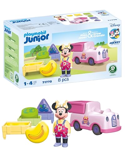 PLAYMOBIL JUNIOR & Disney | Minnie Maus Obst-Transporter mit Sortierspaß | Nachhaltiges Spielzeug ab 1 Jahr | Geschenk für Kleinkinder | Fördert Motorik & erstes Lernen | 71770 von PLAYMOBIL