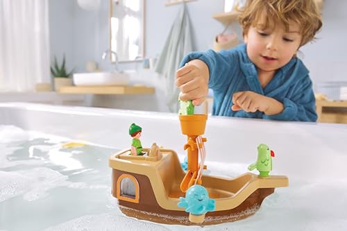 PLAYMOBIL JUNIOR & Disney | Peter Pans Piratenschiff | Nachhaltiges Spielzeug ab 1 Jahr | Geschenk für Kleinkinder | Fördert Motorik & Rollenspiel | Piratenschiff mit Figuren & Zubehör | 71769 von PLAYMOBIL