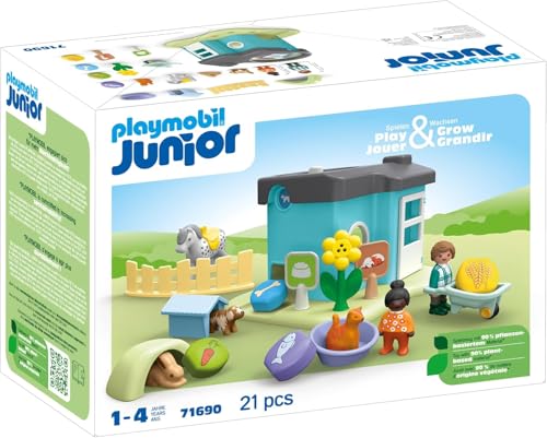 PLAYMOBIL JUNIOR | Tierpension mit Futterspender | nachhaltiges Spielzeug aus biobasierten Kunststoffen | für Kinder ab 1 Jahr | 71690 PLAYMOBIL JUNIOR | Tierpension mit Futterspender | nachhaltiges Spielzeug aus biobasierten Kunststoffen | für Kinder ab 1 Jahr | 71690 von PLAYMOBIL