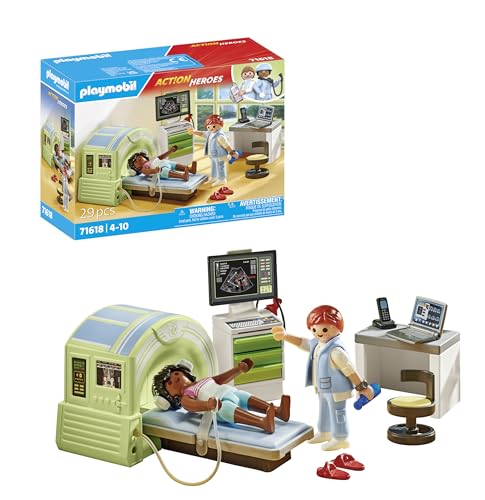 PLAYMOBIL Action Heroes 71618 MRT mit Patient, realistische Untersuchung beim Radiologen, zu über 80 % aus recycelten und biobasierten Materialien, detailreiches Spielzeug für Kinder ab 4 Jahren PLAYMOBIL Action Heroes 71618 MRT mit Patient, realistische Untersuchung beim Radiologen, zu über 80 % aus recycelten und biobasierten Materialien, detailreiches Spielzeug für Kinder ab 4 Jahren von PLAYMOBIL