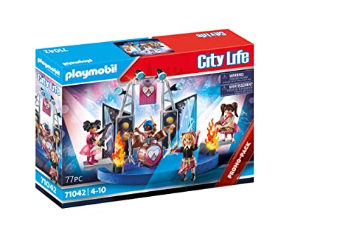 PLAYMOBIL City Life 71042 Music Band mit Cooler Bühne und viel Zubehör , ab 4 Jahren von PLAYMOBIL