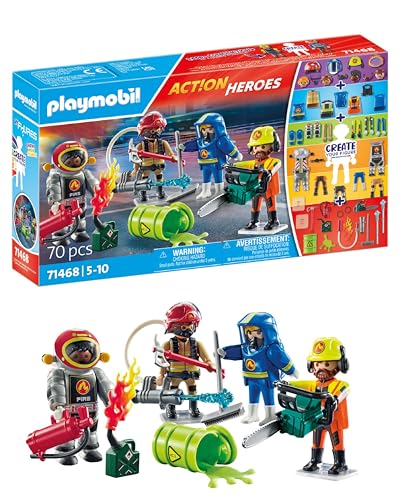 PLAYMOBIL Action Heroes 71468 My Figures Feuerwehr, kreatives Spielvergnügen mit individuellen Figuren und abnehmbaren Zubehörteilen, variationsreiches Spielzeug für Kinder ab 5 Jahren von PLAYMOBIL