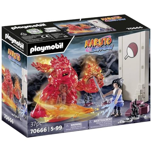 PLAYMOBIL Naruto Shippuden 70666 Sasuke vs. Itachi, Interaktiver Geschwisterkampf mit Mangekyou Sharingan und Energiegeist Susano'o, Itachis Rachezug, Spielzeug für Kinder ab 5 Jahren von PLAYMOBIL