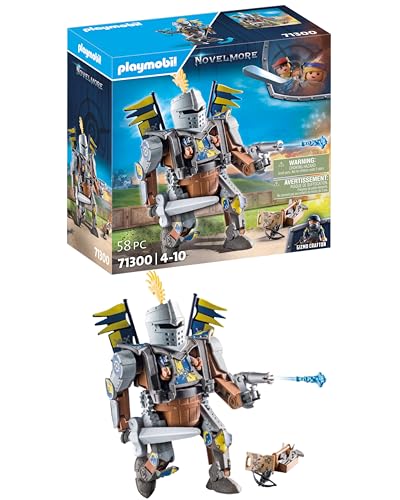 PLAYMOBIL Novelmore 71300 Novelmore - Kampfroboter, Ritter Gizmo Crafton und Sein starker Kampfroboter, mit Schwert und Kanone gewappnet für das Ritterturnier, Spielzeug für Kinder ab 4 Jahren von PLAYMOBIL