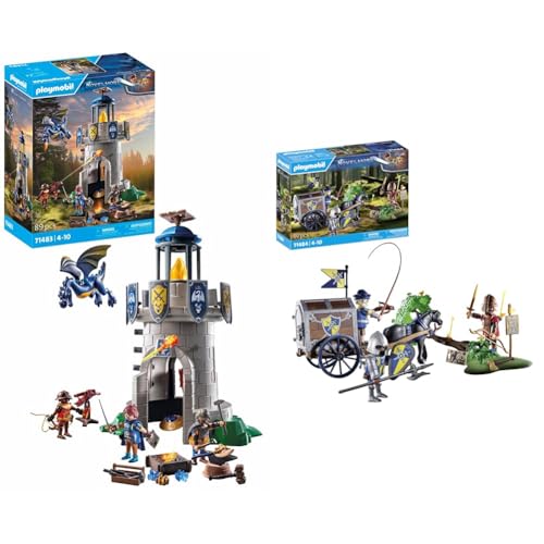 PLAYMOBIL Novelmore 71483 Ritterturm mit Schmied und Drache & Novelmore 71484 Überfall auf Transportwagen, gefährlicher Kampf um das Gold PLAYMOBIL Novelmore 71483 Ritterturm mit Schmied und Drache & Novelmore 71484 Überfall auf Transportwagen, gefährlicher Kampf um das Gold von PLAYMOBIL