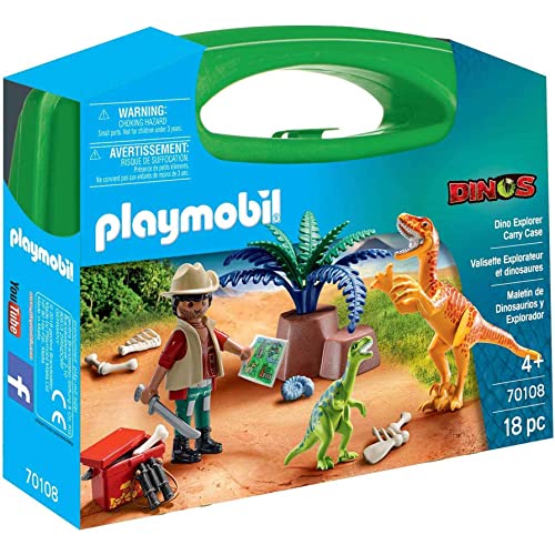 PLAYMOBIL PMB-SET05 Dinosaurier und Forscher Aktentasche 70108, transparent, 200 g von PLAYMOBIL