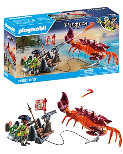 PLAYMOBIL Pirates 71532 Kampf gegen die Riesenkrabbe, epische Seeschlacht, inklusive Kanone, Haken-Geschoss und Säbel, detailreiches Piraten-Spielzeug für Kinder ab 4 Jahren PLAYMOBIL Pirates 71532 Kampf gegen die Riesenkrabbe, epische Seeschlacht, inklusive Kanone, Haken-Geschoss und Säbel, detailreiches Piraten-Spielzeug für Kinder ab 4 Jahren von PLAYMOBIL