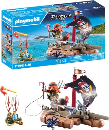 PLAYMOBIL | Pirates | Schatzbergung auf Piratenfloß | Piratenspielzeug | Piratenfigur | Spielzeug für Kinder ab 4 Jahren | 71794 von PLAYMOBIL
