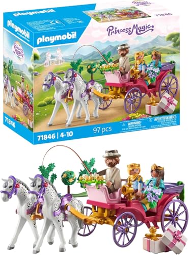 PLAYMOBIL | Princess Magic | Kutschfahrt mit Prinzessin und Prinz | Prinzessin Spielzeug | Märchen Spielzeug für Kinder ab 4 Jahren | 71846 von PLAYMOBIL