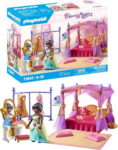 PLAYMOBIL | Princess Magic | Prinzessinnen-Schlafzimmer mit Ankleide | Prinzessinnen Spielset | Märchen Spielzeug für Kinder ab 4 Jahren | 71847 von PLAYMOBIL