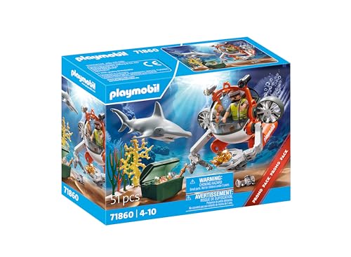 PLAYMOBIL | Promo Pack | Schatzsuche mit U-Boot | Spielzeug ab 4 Jahren | Geschenk für Kinder | Fördert Kreativität & Abenteuerlust | Unterwasser-Abenteuer mit Figuren & Zubehör | 71860 von PLAYMOBIL