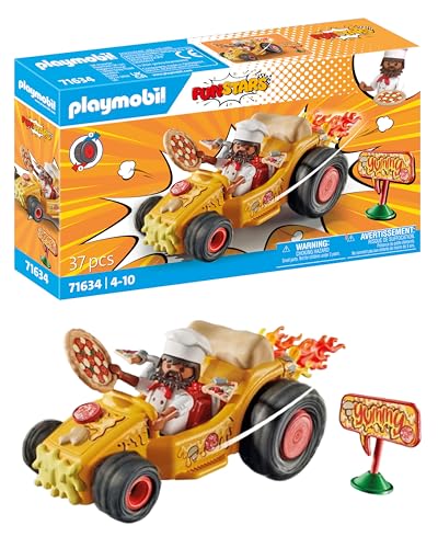 PLAYMOBIL Funstars 71634 Rasende Pizza, Kart mit Rückzugsmotor, dynamisches Spielset für spannende Rennen, kreatives Spielzeug für Kinder ab 4 Jahren PLAYMOBIL Funstars 71634 Rasende Pizza, Kart mit Rückzugsmotor, dynamisches Spielset für spannende Rennen, kreatives Spielzeug für Kinder ab 4 Jahren von PLAYMOBIL
