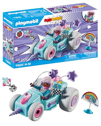PLAYMOBIL Funstars 71635 Rasendes Einhorn, Kart mit Rückzugsmotor, magisches Spielset für spannende Rennen, kreatives Spielzeug für Kinder ab 4 Jahren PLAYMOBIL Funstars 71635 Rasendes Einhorn, Kart mit Rückzugsmotor, magisches Spielset für spannende Rennen, kreatives Spielzeug für Kinder ab 4 Jahren von PLAYMOBIL