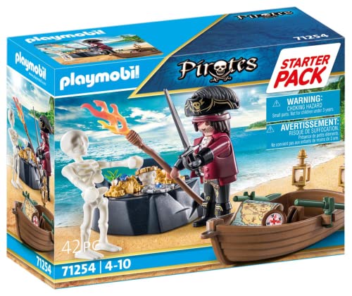 PLAYMOBIL Pirates 71254 Pirat mit Ruderboot und Schatzinsel, ab 4 Jahren von PLAYMOBIL