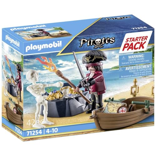 PLAYMOBIL Pirates 71254 Pirat mit Ruderboot und Schatzinsel, ab 4 Jahren von PLAYMOBIL