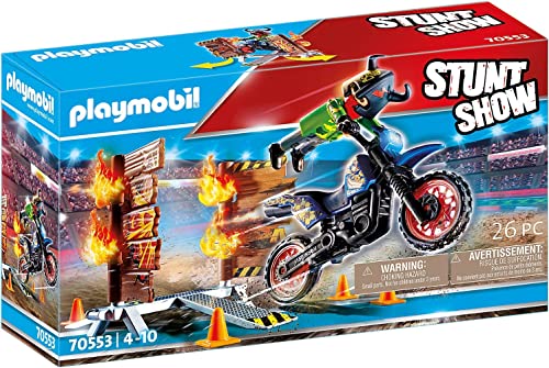 PLAYMOBIL Stuntshow 70553 Motorrad mit Feuerwand, Für Kinder von 4-10 Jahren PLAYMOBIL Stuntshow 70553 Motorrad mit Feuerwand, Für Kinder von 4-10 Jahren von PLAYMOBIL