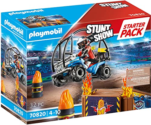 PLAYMOBIL Stuntshow 70820 Starter Pack Stuntshow Quad mit Feuerrampe, Spielzeug für Kinder ab 4 Jahren von PLAYMOBIL