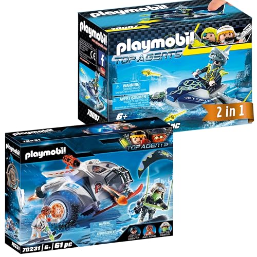 PLAYMOBIL Top Agents Bundle – Schneegleiter mit Licht & Sound + Rocket Rafter schwimmfähig mit Raketen – 2-in-1 Agenten-Set ab 6 Jahren PLAYMOBIL Top Agents Bundle – Schneegleiter mit Licht & Sound + Rocket Rafter schwimmfähig mit Raketen – 2-in-1 Agenten-Set ab 6 Jahren von PLAYMOBIL