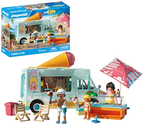 PLAYMOBIL | Vacation on The Beach | Ice Cream Truck mit Surfshop | Spielzeug ab 4 Jahren | Geschenk für Kinder | Fördert Kreativität & Rollenspiel | Strand-Abenteuer mit Figuren & Fahrzeug | 71904 von PLAYMOBIL