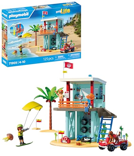 PLAYMOBIL | Vacation on The Beach | Rettungsturm mit Beach Buggy | Spielzeug ab 4 Jahren | Geschenk für Kinder | Fördert Kreativität & Abenteuerlust | Strand-Abenteuer mit Figuren & Fahrzeug | 71903 von PLAYMOBIL