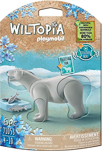 PLAYMOBIL WILTOPIA 71053 Eisbär inklusive vielen Zubehör und Tier-Sammelkarte mit QR-Code, ab 4 Jahren, von PLAYMOBIL