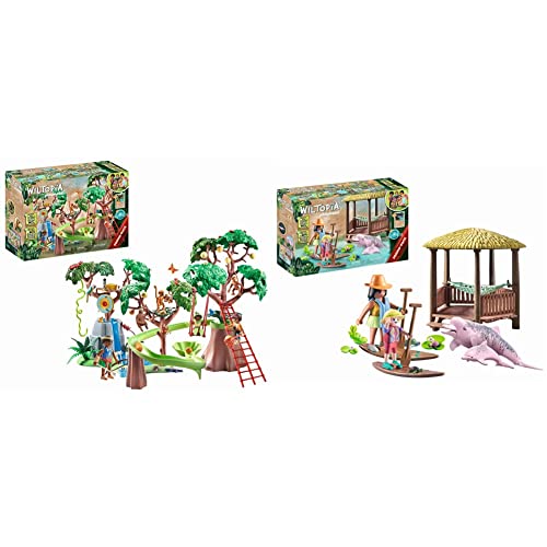 PLAYMOBIL Wiltopia 71142 Tropischer Dschungel-Spielplatz, Inkl. Wasserfall & Wiltopia 71143 Paddeltour mit den Flussdelfinen, Inkl. Strandhütte mit Hängematte PLAYMOBIL Wiltopia 71142 Tropischer Dschungel-Spielplatz, Inkl. Wasserfall & Wiltopia 71143 Paddeltour mit den Flussdelfinen, Inkl. Strandhütte mit Hängematte von PLAYMOBIL
