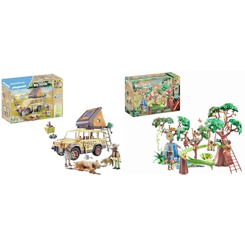 PLAYMOBIL Wiltopia 71293 Mit dem Geländewagen bei den Löwen & Wiltopia 71142 Tropischer Dschungel-Spielplatz, Inkl. Wasserfall, Kugelbahn & Schaukel, Nachhaltiges Spielzeug für Kinder ab 4 Jahren PLAYMOBIL Wiltopia 71293 Mit dem Geländewagen bei den Löwen & Wiltopia 71142 Tropischer Dschungel-Spielplatz, Inkl. Wasserfall, Kugelbahn & Schaukel, Nachhaltiges Spielzeug für Kinder ab 4 Jahren von PLAYMOBIL