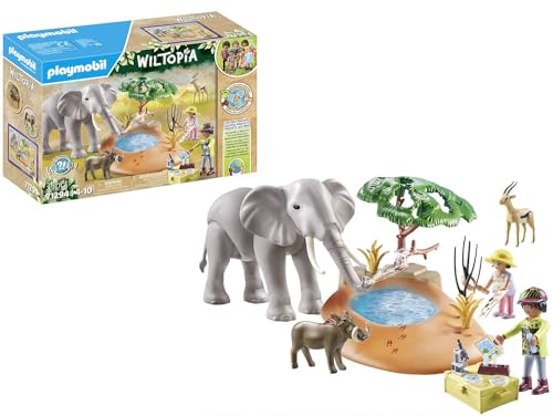 PLAYMOBIL Wiltopia 71294 Spritztour zum Wasserloch, aufregendes Safari-Erlebnis mit tierischem Lerneffekt, nachhaltiges Spielzeug für Kinder ab 4 Jahren von PLAYMOBIL