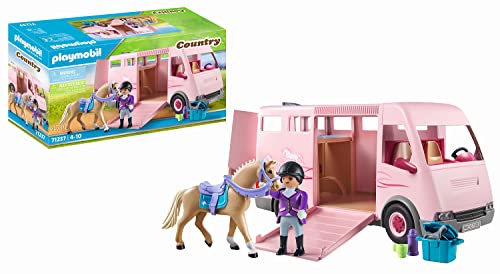PLAYMOBIL Country 71237 Pferdetransporter, Pferd und Transporter für den Reiterhof, Spielzeug für Kinder ab 4 Jahren von PLAYMOBIL