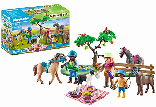 PLAYMOBIL Country 71239 Picknickausflug mit Pferden, Familienpicknick im Grünen, Spielzeug für Kinder ab 4 Jahren von PLAYMOBIL