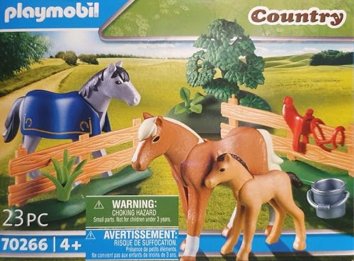 PLAYMOBIL 70266 Country Reiterhof Pferdekoppel - Pferde Spielzeug Set - Reiterhof Spielset Bauernhof Set Pferdekoppel und Reitstall für Kinder - Pferdehof Spielzeug PLAYMOBIL 70266 Country Reiterhof Pferdekoppel - Pferde Spielzeug Set - Reiterhof Spielset Bauernhof Set Pferdekoppel und Reitstall für Kinder - Pferdehof Spielzeug von PLAYMOBIL
