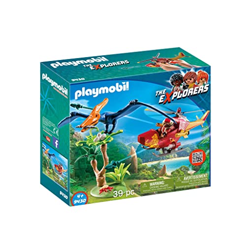 PLAYMOBIL Dinos 9430 Helikopter mit Flugsaurier, Ab 4 Jahren von PLAYMOBIL