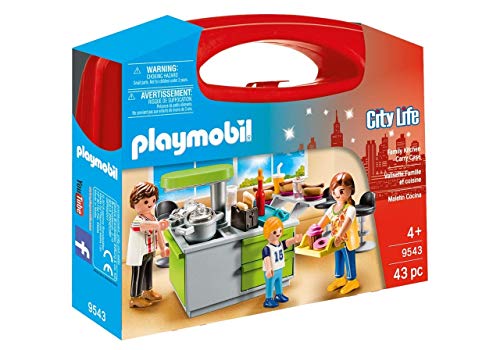 Playmobil 9543 City Life Family Kitchen Tragetasche, lustiges fantasievolles Rollenspiel, Spielsets, geeignet für Kinder ab 4 Jahren von PLAYMOBIL