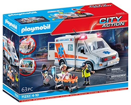 PLAYMOBIL Krankenwagen – Version 2023, Mehrfarbig, 71232 von PLAYMOBIL