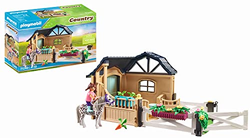 PLAYMOBIL Country 71240 Reitstallerweiterung, Pony für den Reiterhof, Erweiterungsset, Spielzeug für Kinder ab 4 Jahren von PLAYMOBIL