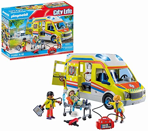 PLAYMOBIL City Life 71202 Rettungswagen mit Licht und Sound, Spielzeug für Kinder ab 4 Jahren von PLAYMOBIL