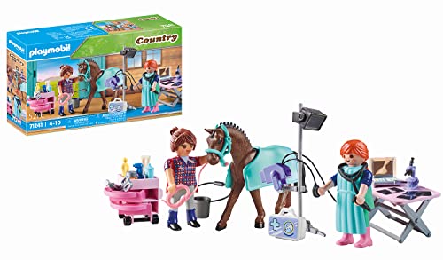 PLAYMOBIL Country 71241 Tierärztin für Pferde, Deutsches Sportpferd und Mobiles Röntgengerät für den Reiterhof, Spielzeug für Kinder ab 4 Jahren von PLAYMOBIL