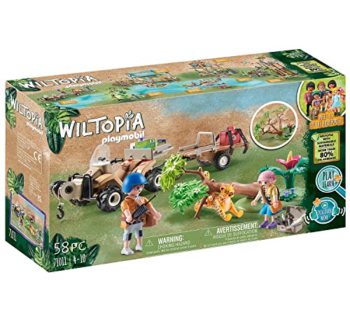 PLAYMOBIL Wiltopia 71011 Tierrettungs-Quad mit Spielzeugtier, Nachhaltiges Spielzeug für Kinder ab 4 Jahren von PLAYMOBIL