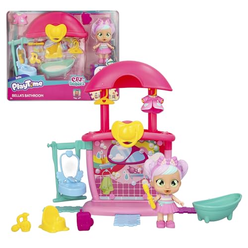 Cry Babies Playtime Day Care Bella's Bathroom, erweiterbares Mini-Puppenhaus-Spielset Badezimmer mit 14+ Accessoires, Bella weint echte Tränen, für Kinder von 4 bis 6 Jahren Cry Babies Playtime Day Care Bella's Bathroom, erweiterbares Mini-Puppenhaus-Spielset Badezimmer mit 14+ Accessoires, Bella weint echte Tränen, für Kinder von 4 bis 6 Jahren von PLAYTIME CRY BABIES