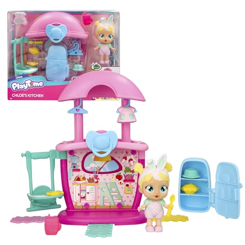 Cry Babies Playtime Day Care Chloe's Kitchen, Puppenhaus-Puppe, erweiterbares Mini-Spielset mit 14+ Accessoires, weint echte Tränen, für Kinder von 4 bis 6 Jahren Cry Babies Playtime Day Care Chloe's Kitchen, Puppenhaus-Puppe, erweiterbares Mini-Spielset mit 14+ Accessoires, weint echte Tränen, für Kinder von 4 bis 6 Jahren von PLAYTIME CRY BABIES