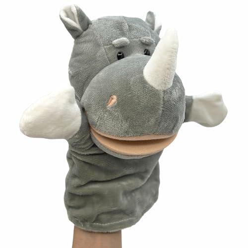 PLAYZOCO Handpuppe, Nashorn, Handpuppe, Nashorn, Fingerpuppe, Tierpuppe, pädagogisches Spielzeug, Plüsch-Baumwolle und PP, Größe 25 cm, Design Nashorn PLAYZOCO Handpuppe, Nashorn, Handpuppe, Nashorn, Fingerpuppe, Tierpuppe, pädagogisches Spielzeug, Plüsch-Baumwolle und PP, Größe 25 cm, Design Nashorn von PLAYZOCO