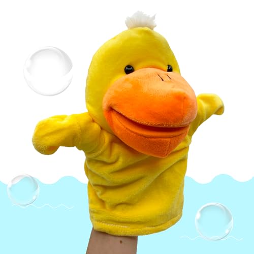 PLAYZOCO Handpuppe mit Huhn, Handpuppe, Hühnerhandpuppe, Finger Puppet, Tierpuppe, pädagogisches Spielzeug, Material Baumwolle und PP, Größe 25 cm, Design Huhn von PLAYZOCO